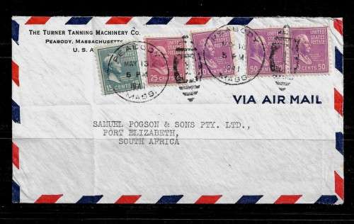 USA - 1941 Air Mail Letter Posted to Port Elizabeth, South Africa