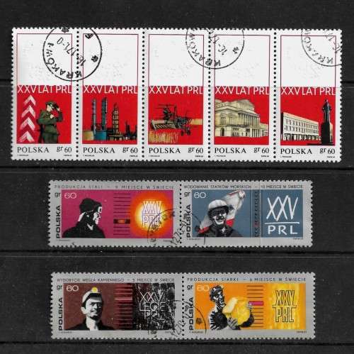 Poland - 1969 XXV Years of PRL Full Set of 9 Stamps VFU