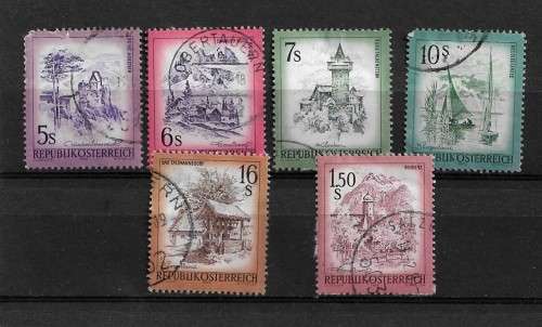 Austria - 1977 Definitive Issue Part Set of 6 Stamps Fine Used