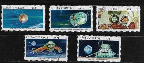 Cuba - 1972 Moon Landing Part Set of 5 Stamps Fine Used