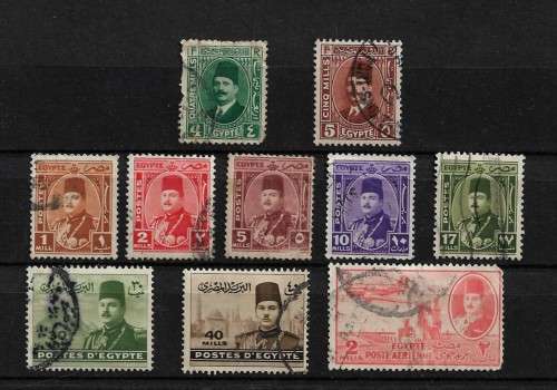 Egypt - King Fouad & King Farouk Stamps Used