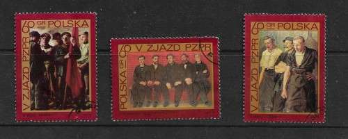 Poland - 1966 Parteitag der PZPR Art Full Set of 3 Stamps Fine Used