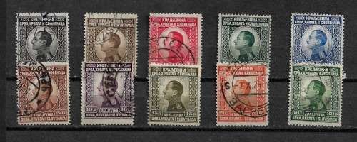 Yugoslavia - 1924 King Alexander Definitive Full Set of 10 Stamps Fine Used