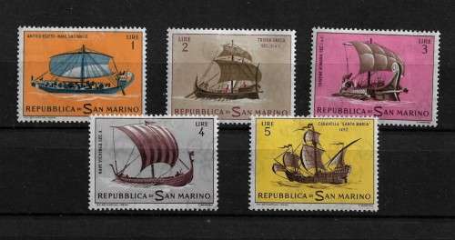 San Marino - 1963 Ships Part Set of 5 Stamps Fine Used