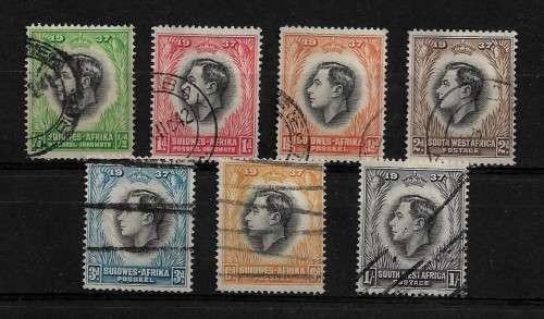 SWA - 1937 Coronation of KGVI Part Set of 7 Stamps Fine Used