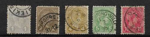 Luxemburg - 1895 Grand Duke Adolph Full Set of 5 Stamps Fine Used