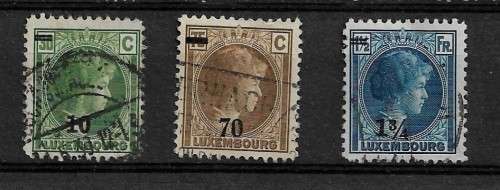 Luxemburg - 1929 Overprint Full Set of 3 Stamps Fine Used