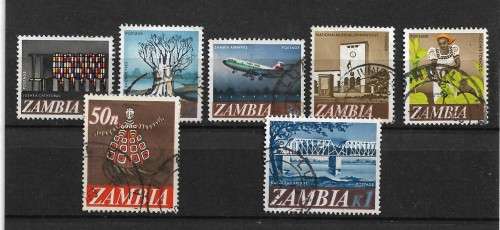 Zambia - 1968 Definitive Issue Part Set of 7 Stamps VFU