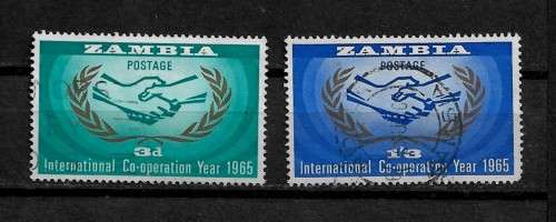 Zambia - 1965 International Cooperation Year Full Set of 2 Stamps VFU