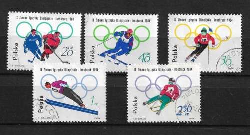 Poland - 1964 Winter Olympics Part Set of 5 Stamps Fine Used