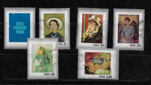 Poland - 1971 Stamp Day Paintings of Women Part Set of 6 Stamps Fine Used