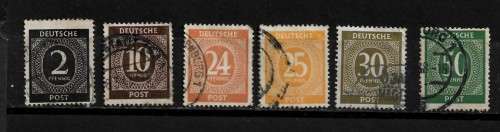 Deutsches 3rd Reich 1920 Inflation Part Set of 6 Stamps MH & Fine Used