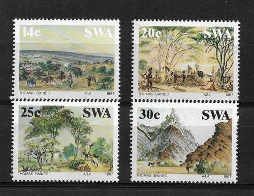 SWA - 1987 Paintings by Thomas Baines Full Set of 4 Stamps MNH