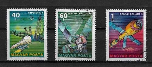 Hungary Space Ships Part Set of 3 Stamps VFU