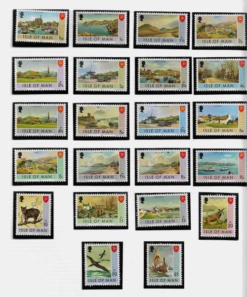 Isle of Man 1973-1975 Definitive Issue Full Set of 22 Stamps MNH
