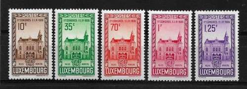 Luxemburg - 1936 Philatelic Congress Part Set of 5 Stamps MH