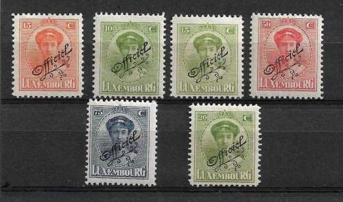 Luxemburg - 1924 Official Overprint Full Set of 6 Stamps MH