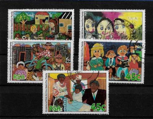 South Africa - 1994 Child Art `Our Family` Full Set of 5 Stamps VFU