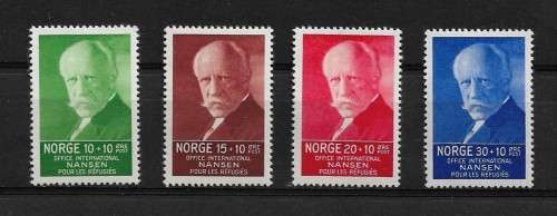 Norway - 1935 International Fridtjof Nansen Fund for Refugees Full Set of 4 Stamps MH