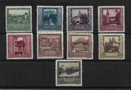 Austria - 1923 Artist`s Fund Full Set of 9 Stamps MH