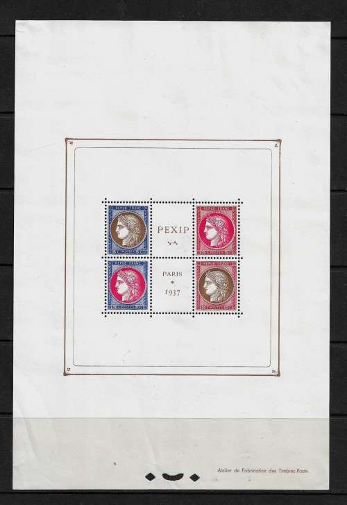 France - 1937 PEXIP Paris M/Sheet MH