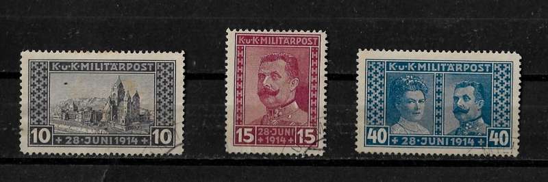 Bosnia & Herzegovina - 1917 Full Set of 3 Stamps VFU
