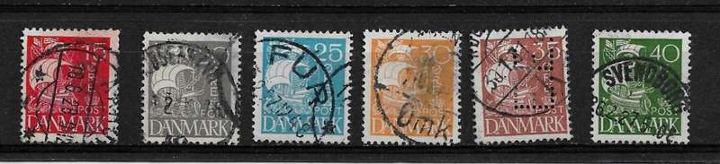 Denmark - 1927 Full Set of 6 Stamps Fine Used