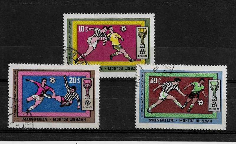 Mongolia - 1970 FIFA World Cup Part Set of 3 Stamps Fine Used