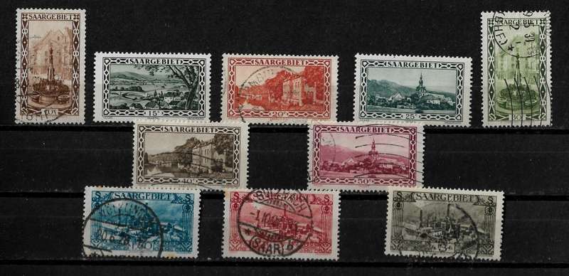 Saar (Germany) - 1927 Part Set of 10 Stamps MH & Fine Used