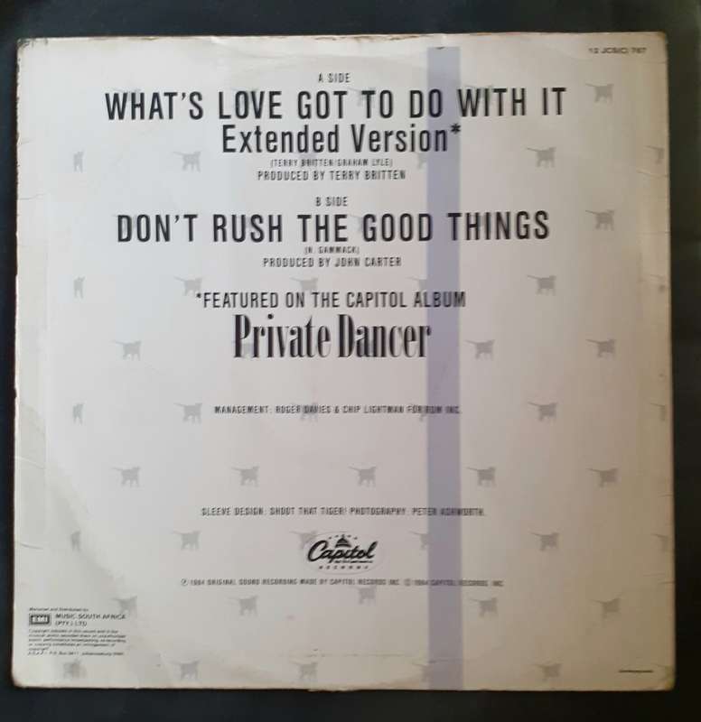 Tina Turner - What`s Love Got To Do With It / Don`t Rush The Good Things 12` Single Vinyl Record