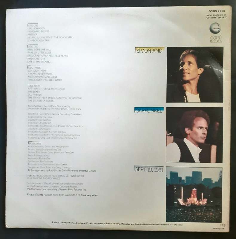 Simon and Garfunkel - The Concert in Central Park Double LP Vinyl Record Set