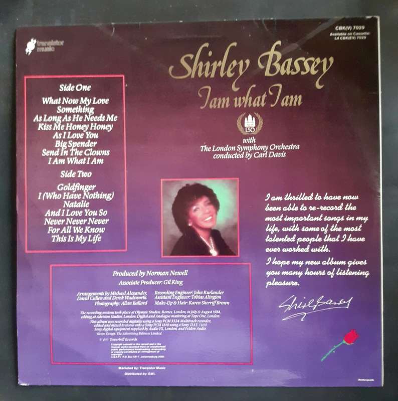 Shirley Bassey - I am What Iam LP Vinyl Record
