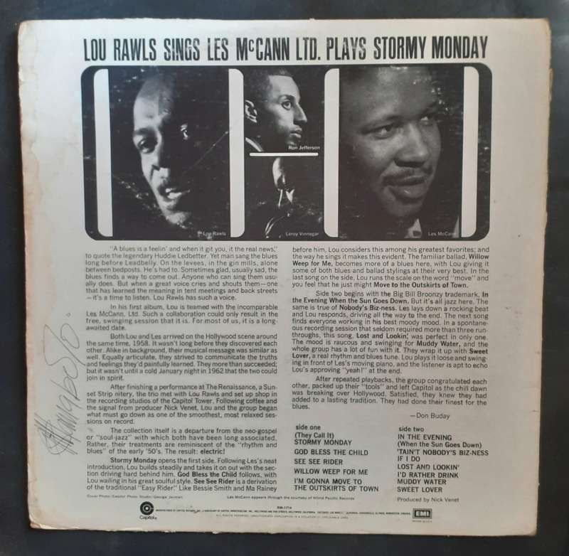 Lou Rawls and Les McCann LTD - Stormy Monday LP Vinyl Record