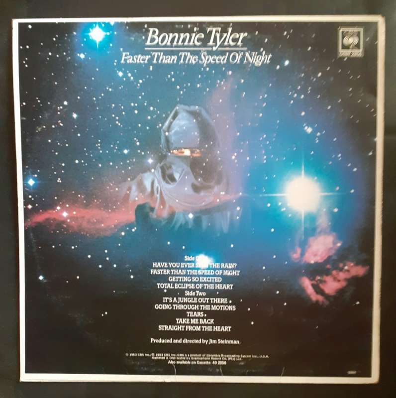 Bonnie Tyler - Faster Than The Speed of Night LP Vinyl Record