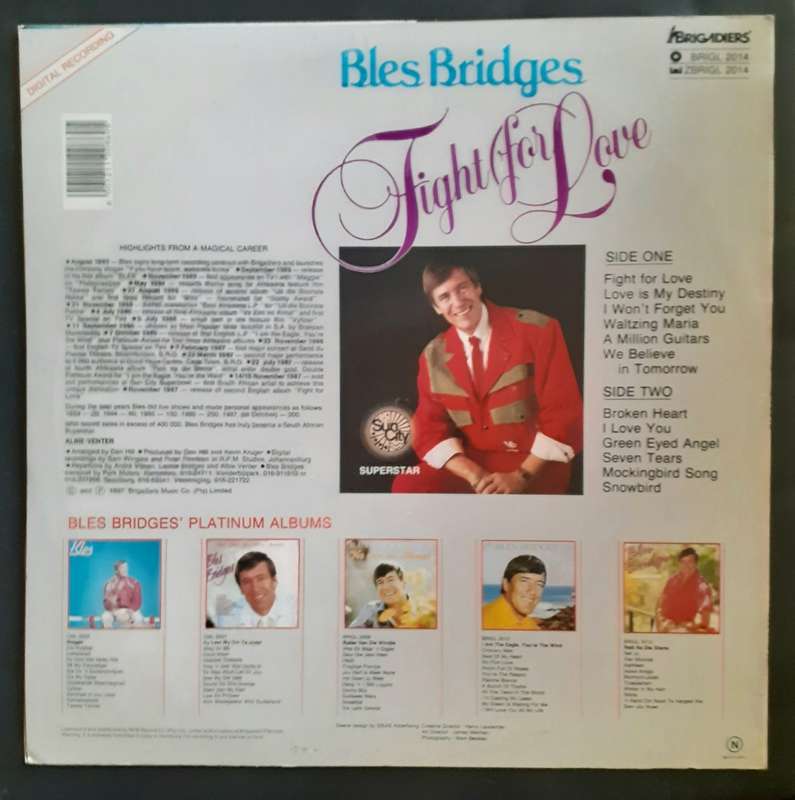 Bles Bridges - Fight For Love LP Vinyl Record