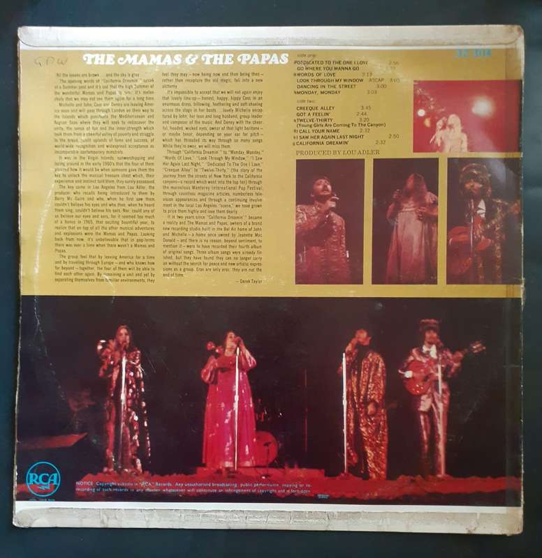 The Mamas & The Papas - The First Golden Era Of The Mamas & The Papas LP Vinyl Record