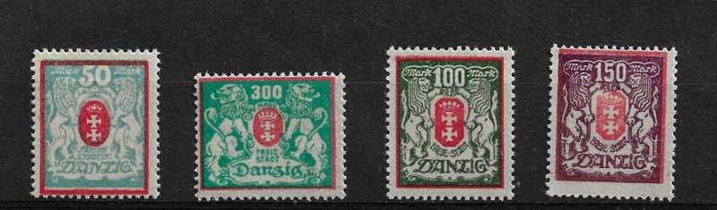 Danzig (Germany) - 1923 Full Set of 4 Stamps MH