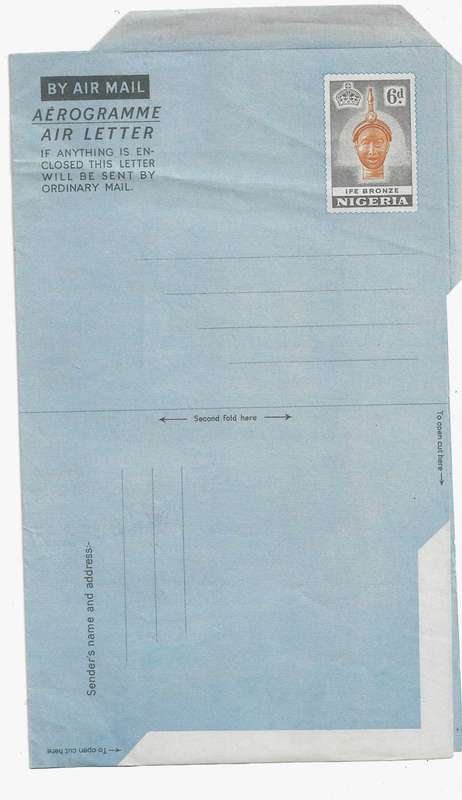 Nigeria 1970s Blank Unused Aerogram