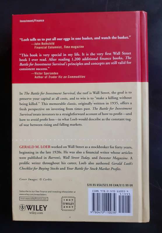 The Battle For Investment Survival by Gerald M. Loeb (Hardcover)