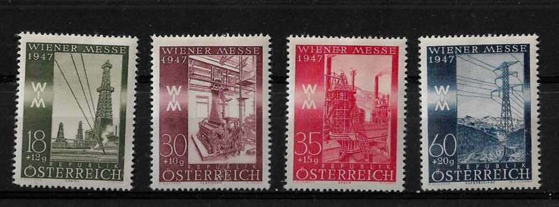 Austria - 1947 Wiener Messe Part Set of 4 Stamps MH