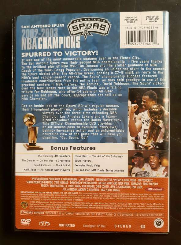 San Antonio Spurs 2002-2003 NBA Champions (DVD)