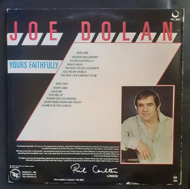 Joe Dolan - Yours Faithfully LP Vinyl Record
