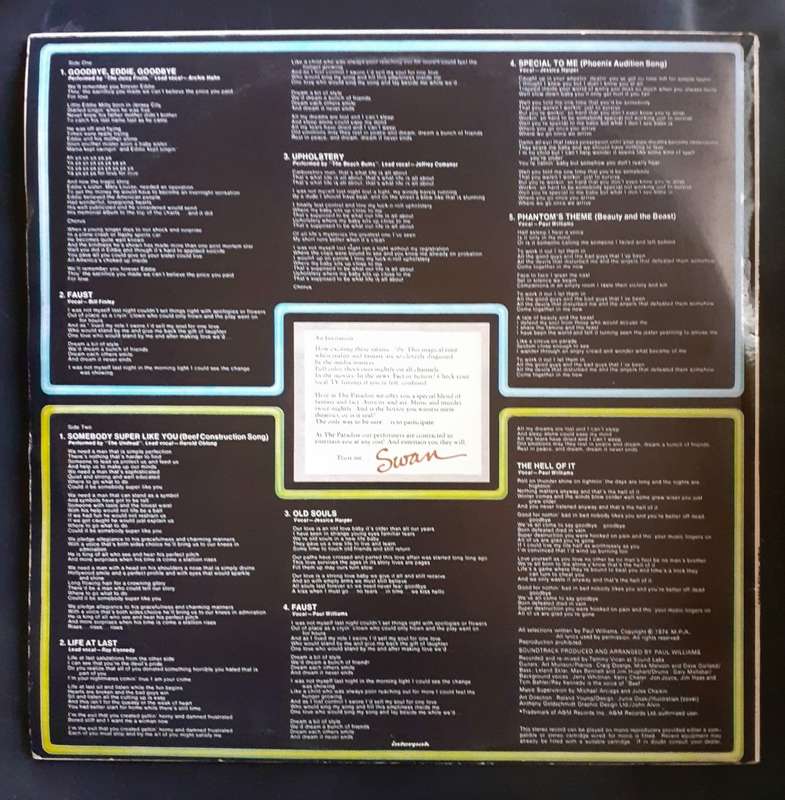 Phantom of The Paradise (Original Soundtrack Recording) LP Vinyl Record
