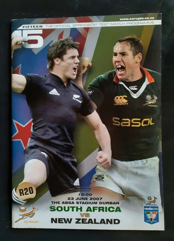 South Africa vs New Zealand 2007 Tri Nations Match Programme