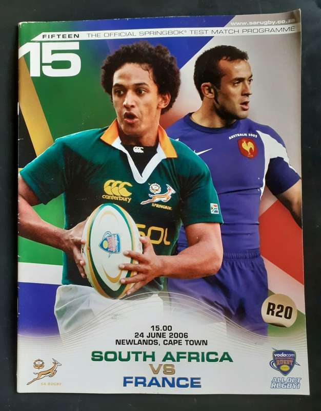 South Africa vs France 2006 Test Match Programme