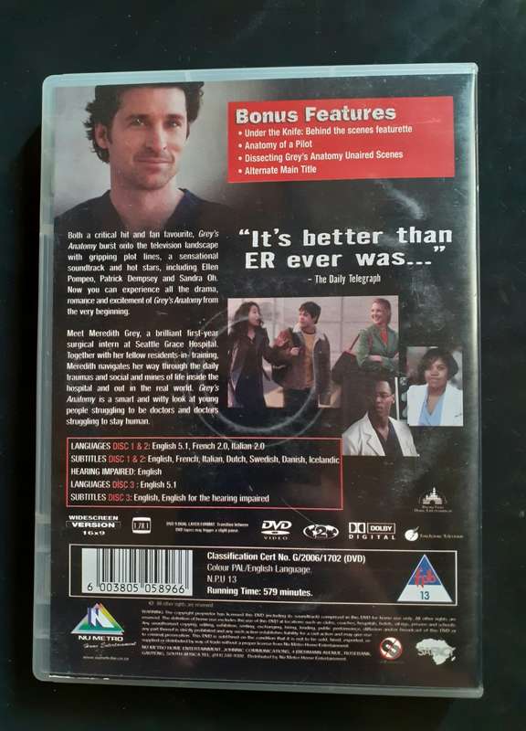 Grey`s Anatomy - The Complete First Series (3 DVD Set)