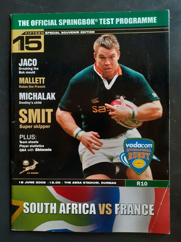 South Africa vs France 2005 1st Test Match Programme