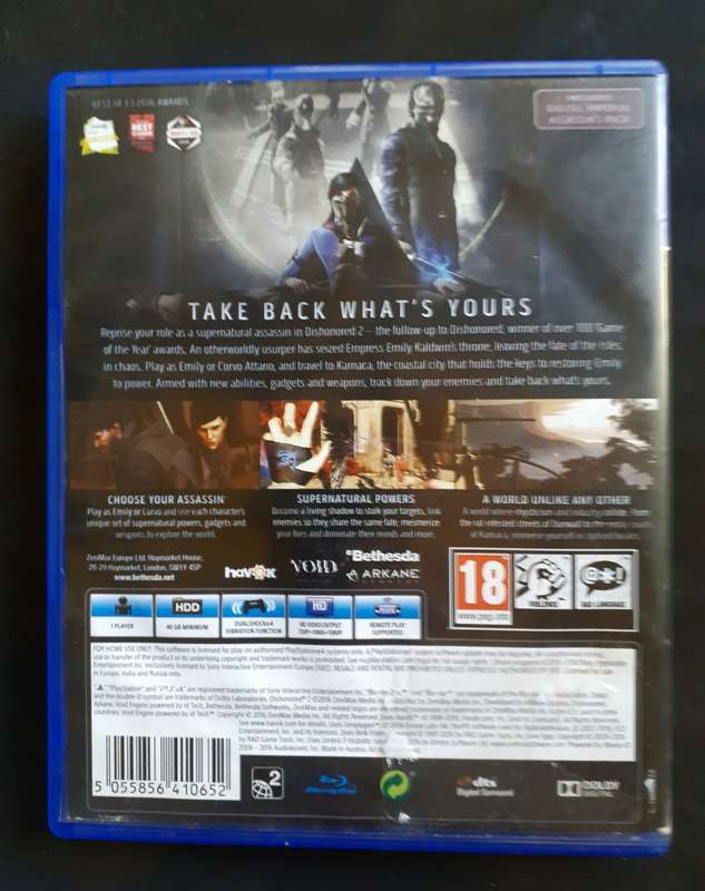 Dishonored 2 PS4 Game