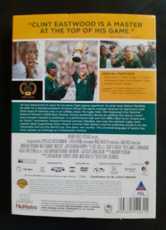 Invictus - Morgan Freeman & Matt Damon (DVD)
