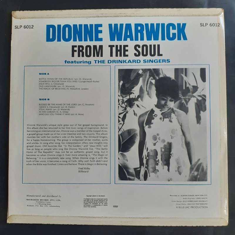Dionne Warwick - From The Soul LP Vinyl Record